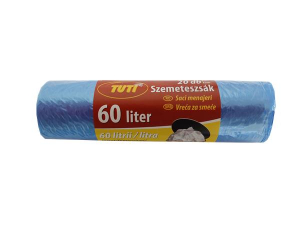 TUTI Szemeteszs&aacute;k, 60 l, 20 db, 55x65 cm, 9 &micro;, , k&eacute;k (KHT194)