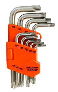 FISCHER DAREX Torx kulcs k&eacute;szlet, 9 darabos,  (RM0199919)