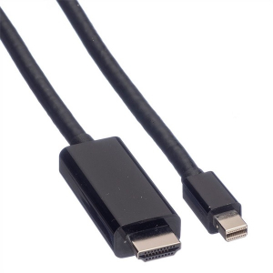 Value k&aacute;bel Mini DisplayPort 1.2 - HDMI (UHDTV), Mini DP-UHDTV, 4K@60Hz, M/M, 3m, fekete (11.99.5797-10)