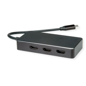 Value Adapter USB-C - HDMI (3x) Multistream, 4K, M/F, fekete (12.99.1031-5)