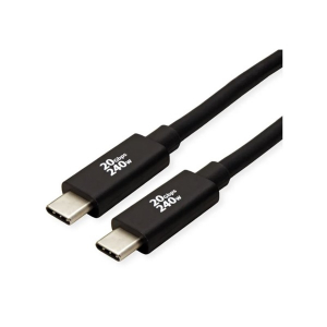Roline K&aacute;bel USB4 Gen 3x2 C - C, M/M, 20Gbit/s, PD (Power Delivery) 48V5A - 240W, Emark-al, 4K Video Support, 3m, fekete (11.02.9088-10)