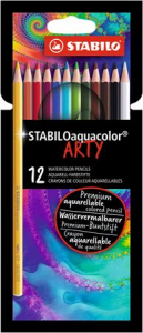 STABILO Akvarell ceruza k&eacute;szlet,  "Aquacolor ARTY", 12 k&uuml;l&ouml;nb&ouml;ző sz&iacute;n (TST16121)
