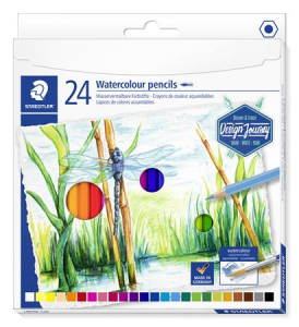 STAEDTLER Akvarell ceruza k&eacute;szlet, hatsz&ouml;gletű,  "146 10C", 24 k&uuml;l&ouml;nb&ouml;ző sz&iacute;n (TS14610CC24)