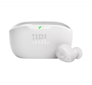 JBL VIBE BUDS bluetooth f&uuml;lhallgat&oacute; SZTEREO (v5.2, TWS, mikrofon, m&eacute;lyhang kiemel&eacute;s, IP54 + t&ouml;ltőtok) FEH&Eacute;R (-VIBEBUDS-WHT)