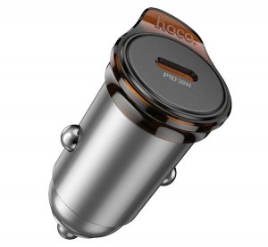 Hoco aut&oacute;s t&ouml;ltő Type-C aljzat (30W, PD gyorst&ouml;ltő) S&Ouml;T&Eacute;TSZ&Uuml;RKE (NZ16)