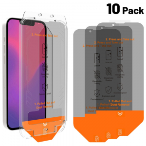 4Smarts Second Glass Privacy Apple iPhone 16e / 14 / 13 / 13 Pro kijelzőv&eacute;dő &uuml;vegf&oacute;lia szett felhelyező kerettel, 10db (4S541425)