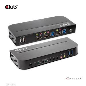 Club3D KVM Switch -  (Dual HDMI, 4K60Hz, USB, PC KVM funkci&oacute;, HDR, 3D t&aacute;mogat&aacute;s) (CSV-1382)