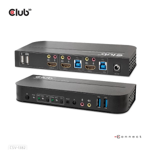 Club3D KVM Switch -  (Dual HDMI, 4K60Hz, USB, PC KVM funkci&oacute;, HDR, 3D t&aacute;mogat&aacute;s) (CSV-1382)