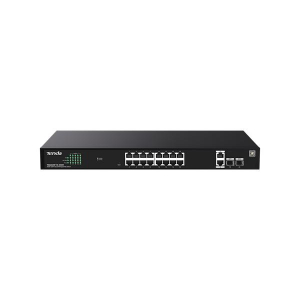 Tenda Switch Menedzselhető PoE -  (16x1Gbps + 2x1Gbps Uplink + 2xSFP;  16af/at PoE+ port; 250W; rack) (TEG2220P-16-250W)