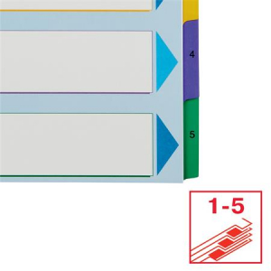 Esselte Regiszter, lamin&aacute;lt karton, A4 maxi, 1-5, &uacute;jra&iacute;rhat&oacute;,  (E100207)