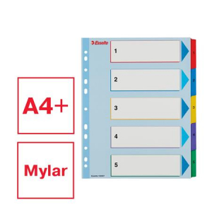 Esselte Regiszter, lamin&aacute;lt karton, A4 maxi, 1-5, &uacute;jra&iacute;rhat&oacute;,  (E100207)