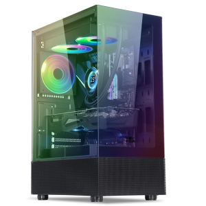 Spirit Of Gamer Sz&aacute;m&iacute;t&oacute;g&eacute;ph&aacute;z - SPECTRA Black (fekete, ablakos, 3x12cm ventil&aacute;tor, als&oacute; t&aacute;p,  ATX, 1xUSB3.0, 2xUSB2.0) (8302RA)