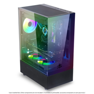 Spirit Of Gamer Sz&aacute;m&iacute;t&oacute;g&eacute;ph&aacute;z - SPECTRA Black (fekete, ablakos, 3x12cm ventil&aacute;tor, als&oacute; t&aacute;p,  ATX, 1xUSB3.0, 2xUSB2.0) (8302RA)