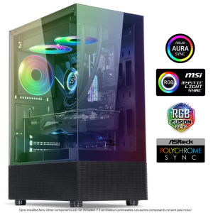 Spirit Of Gamer Sz&aacute;m&iacute;t&oacute;g&eacute;ph&aacute;z - SPECTRA Black (fekete, ablakos, 3x12cm ventil&aacute;tor, als&oacute; t&aacute;p,  ATX, 1xUSB3.0, 2xUSB2.0) (8302RA)