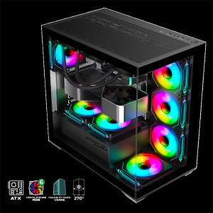 Spirit Of Gamer Sz&aacute;m&iacute;t&oacute;g&eacute;ph&aacute;z - SPARK Black (fekete, ablakos, 6x12cm ventil&aacute;tor, als&oacute; t&aacute;p,  ATX, 2xUSB3.0, 1xUSB-C) (8305RA)