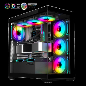 Spirit Of Gamer Sz&aacute;m&iacute;t&oacute;g&eacute;ph&aacute;z - SPARK Black (fekete, ablakos, 6x12cm ventil&aacute;tor, als&oacute; t&aacute;p,  ATX, 2xUSB3.0, 1xUSB-C) (8305RA)