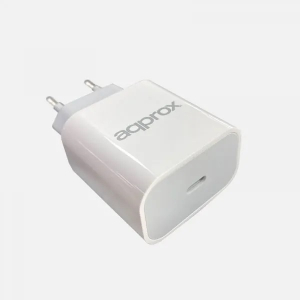 Approx Telefon t&ouml;ltő - 1db USB-C, 5VDC/3A or 9VDC/2.22A or 12V/1.67A, Feh&eacute;r (APPUSBWALL30)