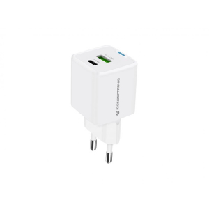 Conceptronic telefon t&ouml;ltő adapter -  (USB-C+USB-A, 20W, feh&eacute;r) (ALTHEA15W)