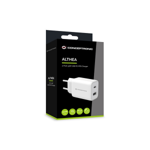 Conceptronic telefon t&ouml;ltő adapter -  (USB-C+USB-A, 33W, feh&eacute;r) (ALTHEA11W)