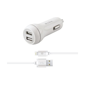 S-link Aut&oacute;s t&ouml;ltő - SW-C530 (2db USB, 5V/2.1A, 5W, Micro USB, 100cm adat+t&ouml;ltők&aacute;bel, feh&eacute;r) (17524)