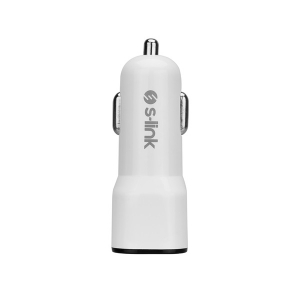S-link Aut&oacute;s t&ouml;ltő - SL-EC30M (2db USB, 5V/2.4A/3,4A, 17W, Micro usb, 100cm adat+t&ouml;ltők&aacute;bel, feh&eacute;r) (35679)