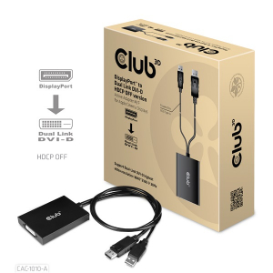 Club3D &Aacute;talak&iacute;t&oacute; - CAC-1010 (DisplayPort to Dual Link DVI-D, akt&iacute;v, 4K30Hz, HDCP ON) (CAC-1010-A)