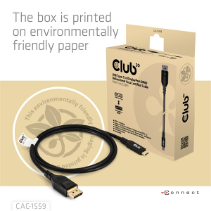 Club3D K&aacute;bel -  (USB-C to DisplayPort 2.1, DP80 Bidirectional, 1m, 8K60Hz) (CAC-1559)