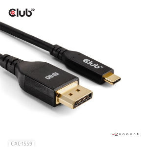 Club3D K&aacute;bel -  (USB-C to DisplayPort 2.1, DP80 Bidirectional, 1m, 8K60Hz) (CAC-1559)