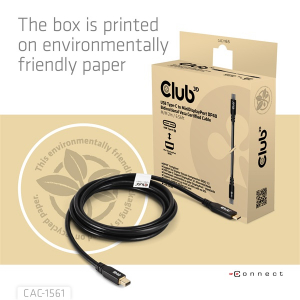 Club3D K&aacute;bel -  (USB-C to Mini DisplayPort 2.1, DP40 Bidirectional, 2m, 8K30Hz) (CAC-1561)