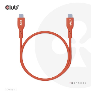 Club3D K&aacute;bel -  (USB2 Type-C, 480Mb, 240W PD EPR, 1m, Bidirektional, USB-IF tan&uacute;s&iacute;tv&aacute;ny) (CAC-1511)