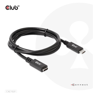 Club3D K&aacute;bel -  (USB-C Gen 1 to USB-C, 5Gbps, 60W, 4K60Hz, M/F, 1m) (CAC-1531)