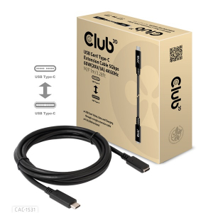 Club3D K&aacute;bel -  (USB-C Gen 1 to USB-C, 5Gbps, 60W, 4K60Hz, M/F, 1m) (CAC-1531)