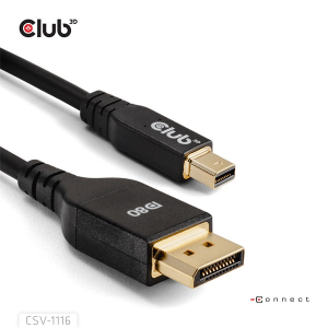 Club3D K&aacute;bel -  (Mini DisplayPort to DisplayPort, DP80, Bidirektional, VESA, 4K240Hz, 8K60Hz, 10K60Hz, 1m) (CAC-1116)