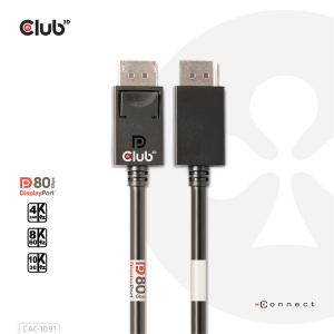 Club3D Kábel -  (DisplayPort 2.1,  DP80, 4K240Hz, 1.2m, Bidirectional, M/M) (CAC-1091)