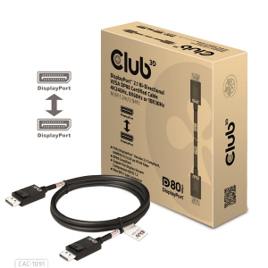 Club3D Kábel -  (DisplayPort 2.1,  DP80, 4K240Hz, 1.2m, Bidirectional, M/M) (CAC-1091)