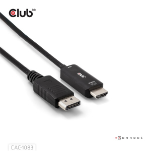 Club3D K&aacute;bel -  (DisplayPort 1.4 to HDMI 2.0, akt&iacute;v adapter, 4K60Hz, HDR, 2m) (CAC-1083)