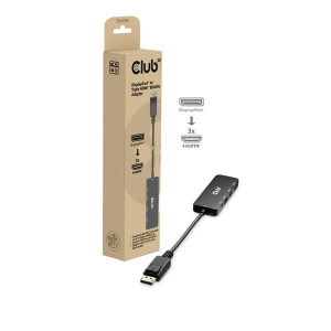 Club3D &Aacute;talak&iacute;t&oacute; -  (DisplayPort 2.1 to 3xHDMI, 8K60Hz, HDR, HDCP 2.3, HPD, ALT mode) (CSV-7330)