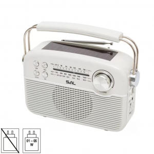 SAL RPR9 napelemes r&aacute;di&oacute; multim&eacute;dia lej&aacute;tsz&oacute;val, FM-AM-SW r&aacute;di&oacute;, Bluetooth, USB &eacute;s microSD csatlakoz&aacute;s, be&eacute;p&iacute;tett akkumul&aacute;tor
