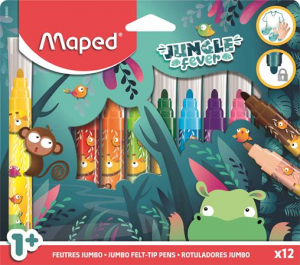 Maped Filctoll k&eacute;szlet, 5 mm, kimoshat&oacute;, vastag,  "Jungle Fever", 12 k&uuml;l&ouml;nb&ouml;ző sz&iacute;n (IMA846900)