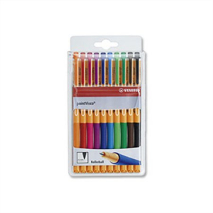 STABILO Rollertoll k&eacute;szlet, 0,5 mm,  "PointVisco", 10 k&uuml;l&ouml;nb&ouml;ző sz&iacute;n (TST109910)