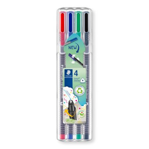 STAEDTLER Tűfilc k&eacute;szlet, 0,3 mm,  "Triplus 334", 4 k&uuml;l&ouml;nb&ouml;ző sz&iacute;n (TS334SB4)