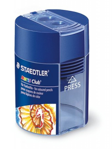 STAEDTLER Hegyező, k&eacute;tlyuk&uacute;, tart&aacute;lyos,  "Noris 512 F", k&eacute;k (TS512002)