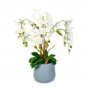 Műn&ouml;v&eacute;ny dekor&aacute;ci&oacute; orchidea feh&eacute;r 83 cm (11899B)