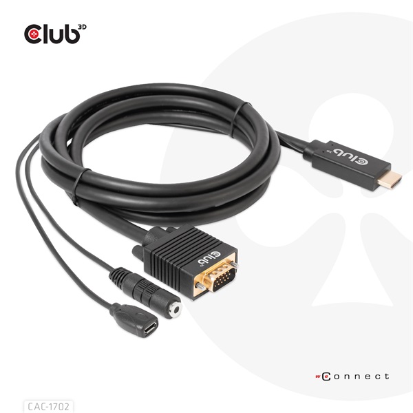 Cavo CLUB3D DVI-A A VGA Maschio/maschio - 3 Metri, Supporta Risoluzioni Fino A 1600x1200