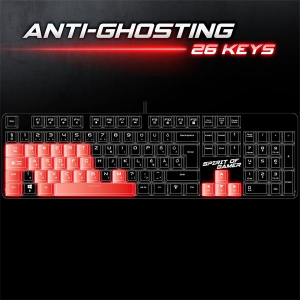 Spirit Of Gamer Billentyűzet Mechanikus - XPERT K250 (105 gomb, SOG red, RGB LED,USB, anti-ghosting, fekete, magyar) (CLA-XK250BK)
