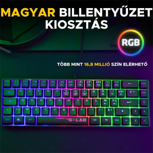The G-Lab Gamer Billentyűzet - KEYZ HYDROGEN HU (RGB LED, TKL, USB, fekete, magyar) (KEYZ-HYDROGEN/HU)