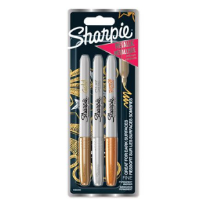 SHARPIE Alkoholos marker k&eacute;szlet, 1,4 mm, k&uacute;pos,  "Metallic", 3 k&uuml;l&ouml;nb&ouml;ző sz&iacute;n (SR1986006)
