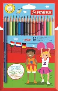 STABILO Sz&iacute;nes ceruza k&eacute;szlet, hatsz&ouml;gletű,  "Color", 18 k&uuml;l&ouml;nb&ouml;ző sz&iacute;n (TST191877)
