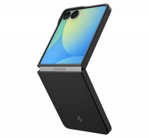 Spigen AIRSKIN szilikon telefonv&eacute;dő (&uuml;t&eacute;s&aacute;ll&oacute;s&aacute;g, karbon minta) FEKETE Samsung Galaxy Z Flip7 (SM-F766) (ACS09564)