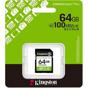 64GB Kingston Canvas Select Plus UHS-1 U1 V10 SDXC mem&oacute;riak&aacute;rtya (SDS3/64GB)